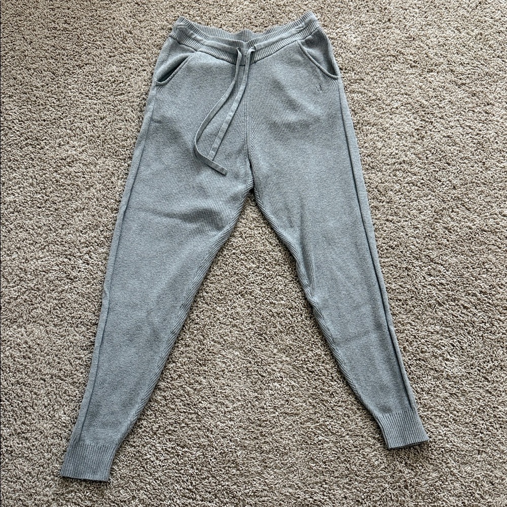 Tommy John Gray Ribbed Knit Pants